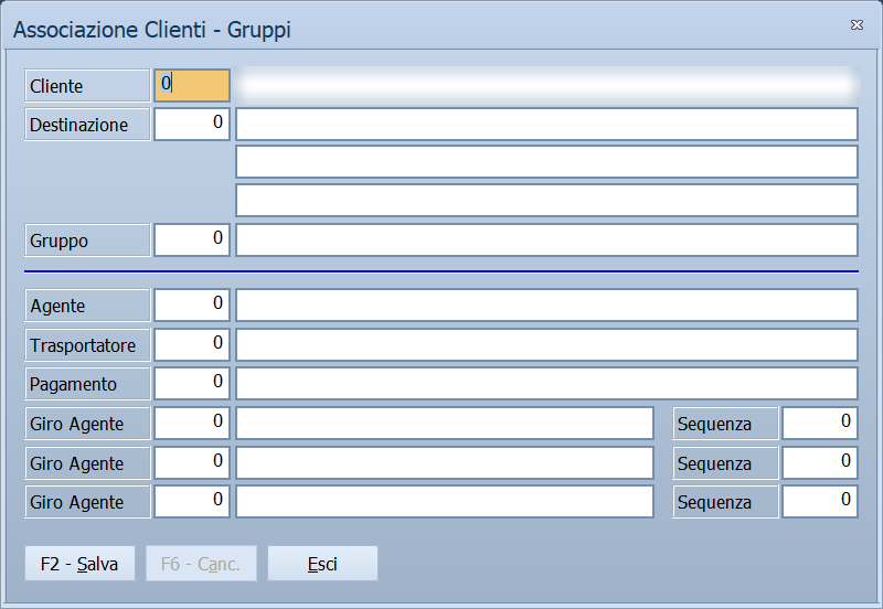 Associazione clienti - gruppi