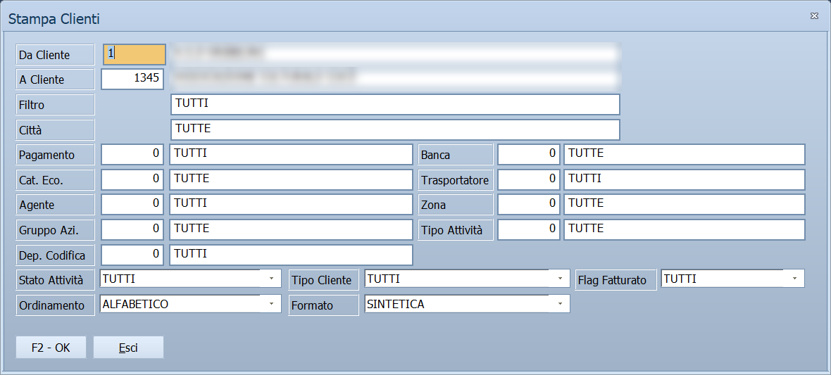 Stampa clienti