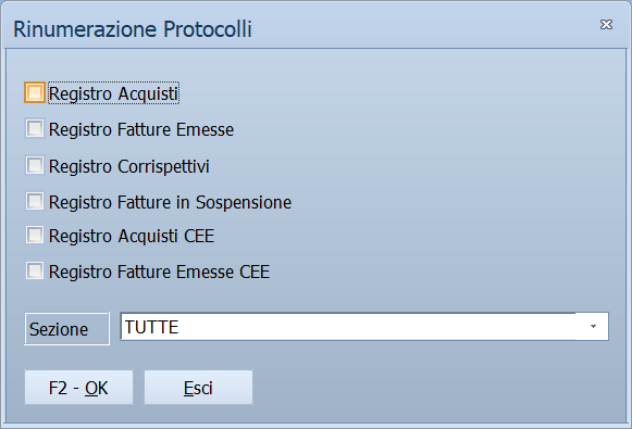 Rinumerazione protocolli