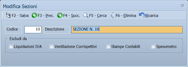 Maschera Sezioni