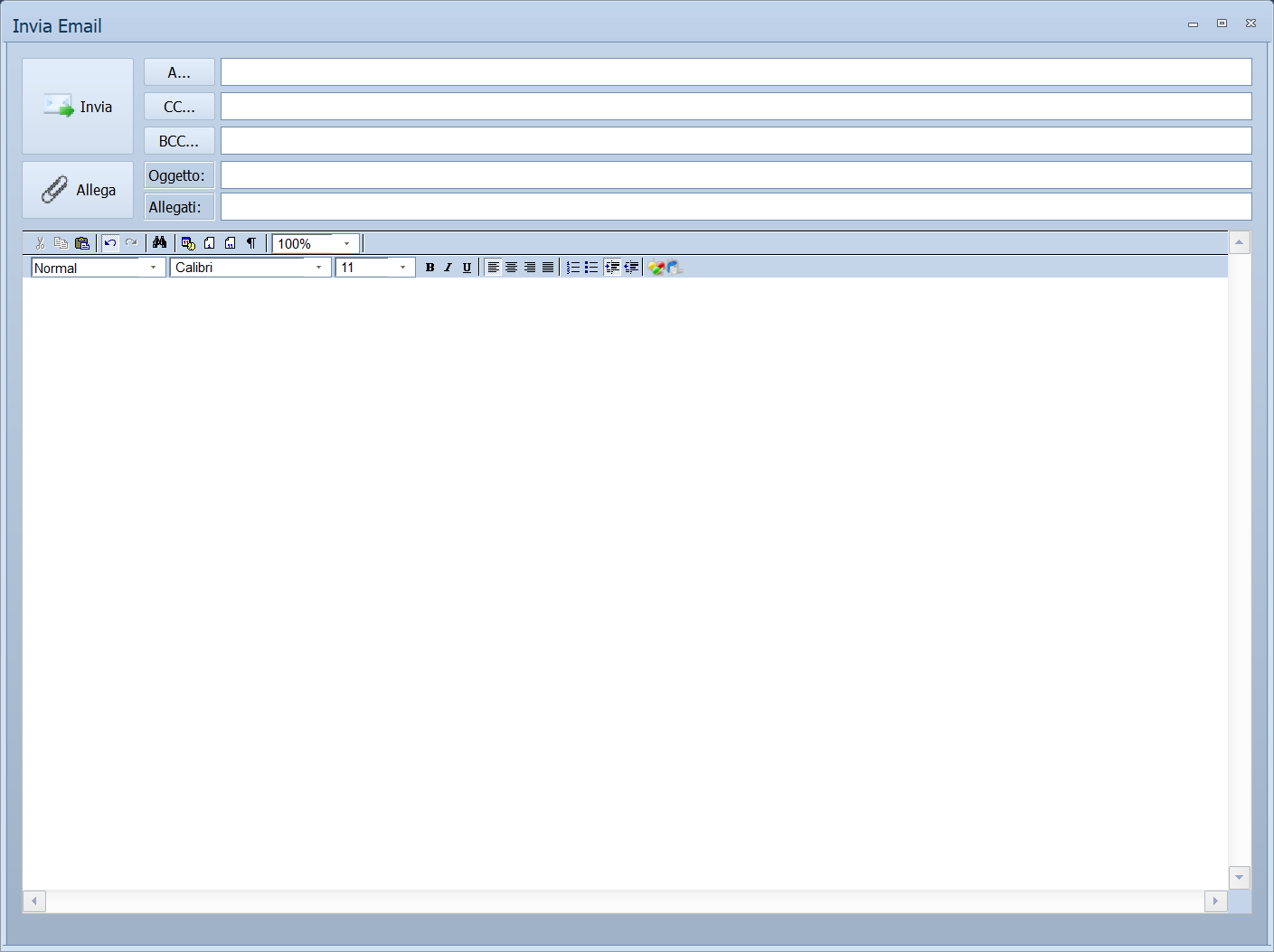 Finestra Invia Email