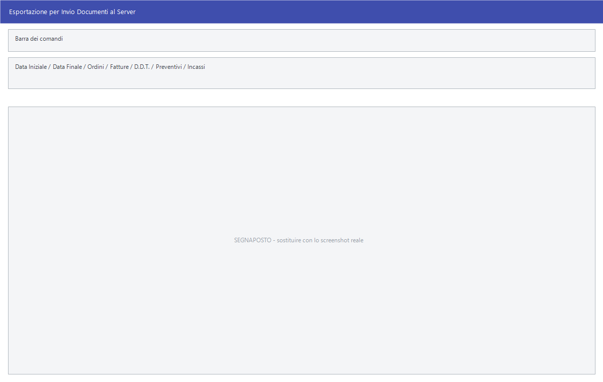 Esportazione per invio documenti al server