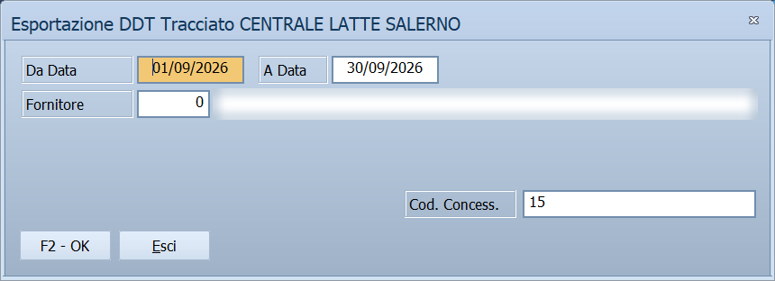 Esportazione DDT - Centrale Latte Salerno