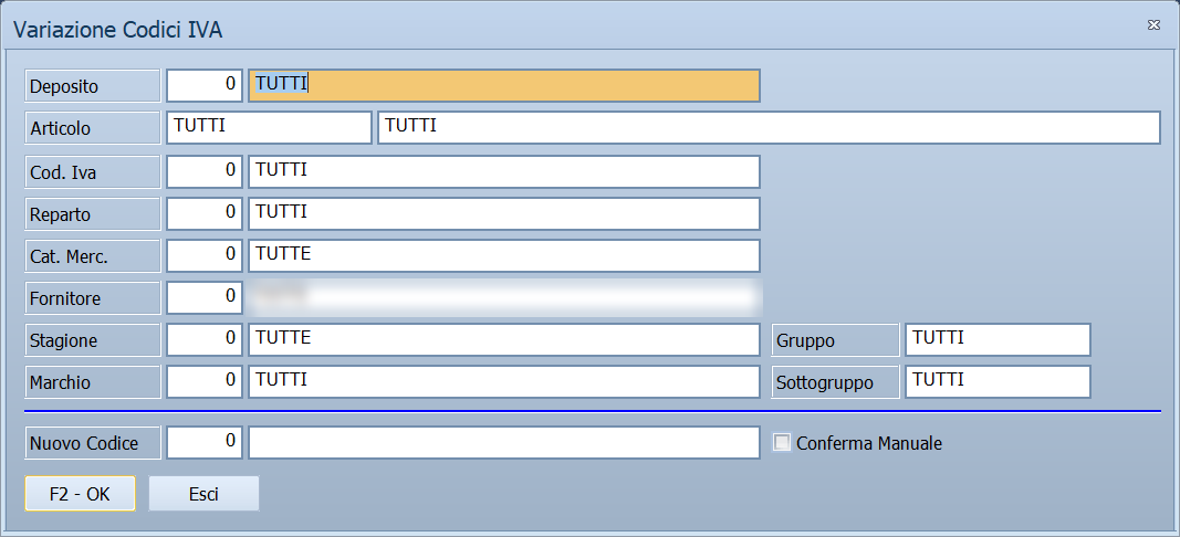 Variazione codici IVA