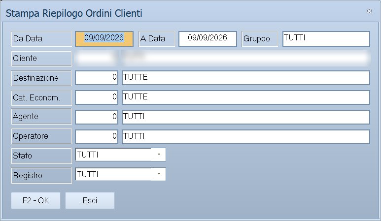 Stampa ordini